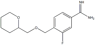 3-fluoro-4-[(tetrahydro-2H-pyran-2-ylmethoxy)methyl]benzenecarboximidamide Struktur