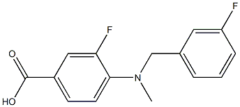 3-fluoro-4-{[(3-fluorophenyl)methyl](methyl)amino}benzoic acid Struktur