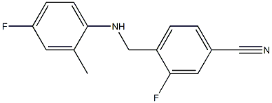 3-fluoro-4-{[(4-fluoro-2-methylphenyl)amino]methyl}benzonitrile Struktur