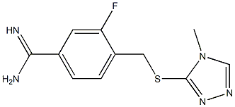 3-fluoro-4-{[(4-methyl-4H-1,2,4-triazol-3-yl)sulfanyl]methyl}benzene-1-carboximidamide Struktur