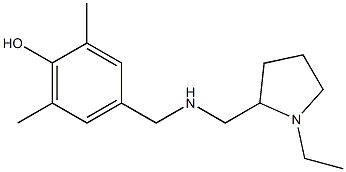 4-({[(1-ethylpyrrolidin-2-yl)methyl]amino}methyl)-2,6-dimethylphenol Struktur