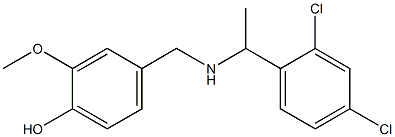 4-({[1-(2,4-dichlorophenyl)ethyl]amino}methyl)-2-methoxyphenol Struktur