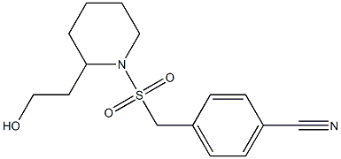 4-({[2-(2-hydroxyethyl)piperidine-1-]sulfonyl}methyl)benzonitrile Struktur