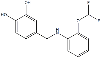 4-({[2-(difluoromethoxy)phenyl]amino}methyl)benzene-1,2-diol Struktur