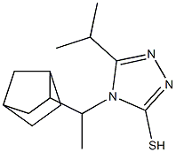 4-(1-{bicyclo[2.2.1]heptan-2-yl}ethyl)-5-(propan-2-yl)-4H-1,2,4-triazole-3-thiol Struktur