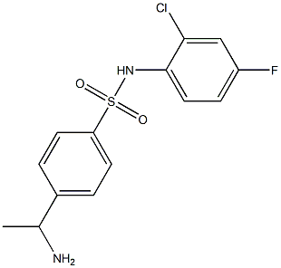 4-(1-aminoethyl)-N-(2-chloro-4-fluorophenyl)benzene-1-sulfonamide Struktur