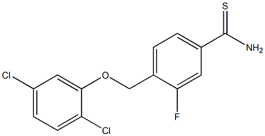 4-(2,5-dichlorophenoxymethyl)-3-fluorobenzene-1-carbothioamide Struktur