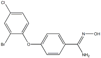 4-(2-bromo-4-chlorophenoxy)-N'-hydroxybenzene-1-carboximidamide Struktur