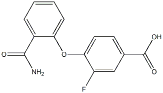 4-(2-carbamoylphenoxy)-3-fluorobenzoic acid Struktur