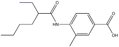 4-(2-ethylhexanamido)-3-methylbenzoic acid Struktur