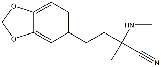 4-(2H-1,3-benzodioxol-5-yl)-2-methyl-2-(methylamino)butanenitrile Struktur