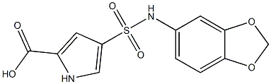 4-(2H-1,3-benzodioxol-5-ylsulfamoyl)-1H-pyrrole-2-carboxylic acid Struktur