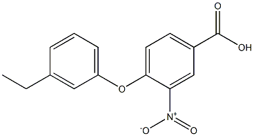 4-(3-ethylphenoxy)-3-nitrobenzoic acid Struktur