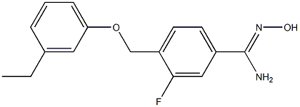 4-(3-ethylphenoxymethyl)-3-fluoro-N'-hydroxybenzene-1-carboximidamide Struktur