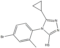 4-(4-bromo-2-methylphenyl)-5-cyclopropyl-4H-1,2,4-triazole-3-thiol Struktur