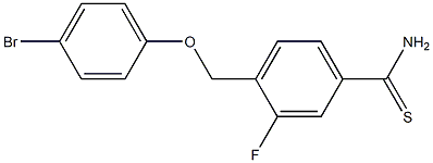 4-(4-bromophenoxymethyl)-3-fluorobenzene-1-carbothioamide Struktur