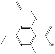 4-(allylthio)-2-ethyl-6-methylpyrimidine-5-carboxylic acid Struktur