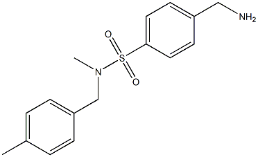 4-(aminomethyl)-N-methyl-N-[(4-methylphenyl)methyl]benzene-1-sulfonamide Struktur