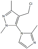 4-(chloromethyl)-1,3-dimethyl-5-(2-methyl-1H-imidazol-1-yl)-1H-pyrazole Struktur