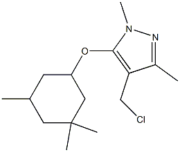 4-(chloromethyl)-1,3-dimethyl-5-[(3,3,5-trimethylcyclohexyl)oxy]-1H-pyrazole Struktur