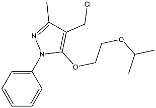 4-(chloromethyl)-3-methyl-1-phenyl-5-[2-(propan-2-yloxy)ethoxy]-1H-pyrazole Struktur