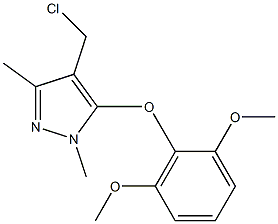 4-(chloromethyl)-5-(2,6-dimethoxyphenoxy)-1,3-dimethyl-1H-pyrazole Struktur