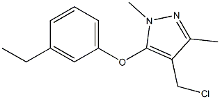 4-(chloromethyl)-5-(3-ethylphenoxy)-1,3-dimethyl-1H-pyrazole Struktur