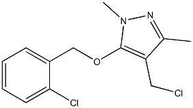 4-(chloromethyl)-5-[(2-chlorophenyl)methoxy]-1,3-dimethyl-1H-pyrazole Struktur