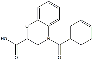 4-(cyclohex-3-en-1-ylcarbonyl)-3,4-dihydro-2H-1,4-benzoxazine-2-carboxylic acid Struktur