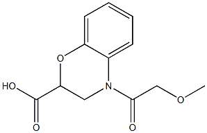 4-(methoxyacetyl)-3,4-dihydro-2H-1,4-benzoxazine-2-carboxylic acid Struktur