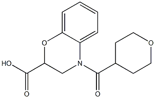 4-(oxan-4-ylcarbonyl)-3,4-dihydro-2H-1,4-benzoxazine-2-carboxylic acid Struktur