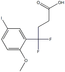 4,4-difluoro-4-(5-iodo-2-methoxyphenyl)butanoic acid Struktur