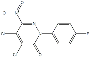 4,5-dichloro-2-(4-fluorophenyl)-6-nitropyridazin-3(2H)-one Struktur