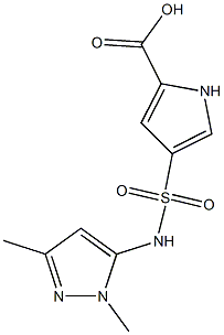 4-[(1,3-dimethyl-1H-pyrazol-5-yl)sulfamoyl]-1H-pyrrole-2-carboxylic acid Struktur