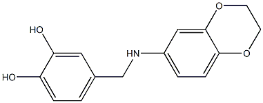 4-[(2,3-dihydro-1,4-benzodioxin-6-ylamino)methyl]benzene-1,2-diol Struktur