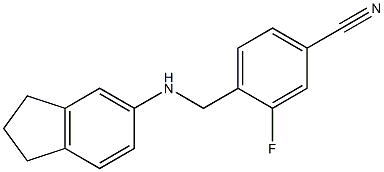 4-[(2,3-dihydro-1H-inden-5-ylamino)methyl]-3-fluorobenzonitrile Struktur