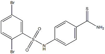 4-[(2,5-dibromobenzene)sulfonamido]benzene-1-carbothioamide Struktur