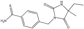 4-[(4-ethyl-4-methyl-2,5-dioxoimidazolidin-1-yl)methyl]benzenecarbothioamide Struktur