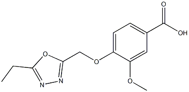 4-[(5-ethyl-1,3,4-oxadiazol-2-yl)methoxy]-3-methoxybenzoic acid Struktur