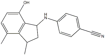 4-[(7-hydroxy-3,4-dimethyl-2,3-dihydro-1H-inden-1-yl)amino]benzonitrile Struktur