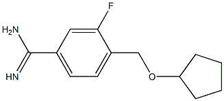 4-[(cyclopentyloxy)methyl]-3-fluorobenzenecarboximidamide Struktur