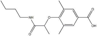 4-[1-(butylcarbamoyl)ethoxy]-3,5-dimethylbenzoic acid Struktur