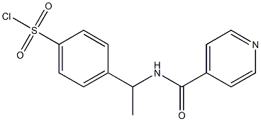 4-[1-(pyridin-4-ylformamido)ethyl]benzene-1-sulfonyl chloride Struktur