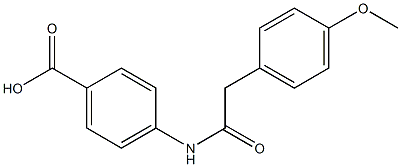 4-[2-(4-methoxyphenyl)acetamido]benzoic acid Struktur