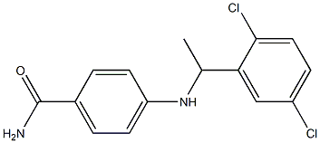 4-{[1-(2,5-dichlorophenyl)ethyl]amino}benzamide Struktur