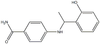 4-{[1-(2-hydroxyphenyl)ethyl]amino}benzamide Struktur