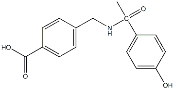 4-{[1-(4-hydroxyphenyl)acetamido]methyl}benzoic acid Struktur