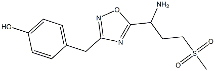 4-{[5-(1-amino-3-methanesulfonylpropyl)-1,2,4-oxadiazol-3-yl]methyl}phenol Struktur