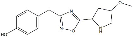 4-{[5-(4-methoxypyrrolidin-2-yl)-1,2,4-oxadiazol-3-yl]methyl}phenol Struktur