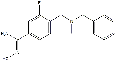 4-{[benzyl(methyl)amino]methyl}-3-fluoro-N'-hydroxybenzenecarboximidamide Struktur